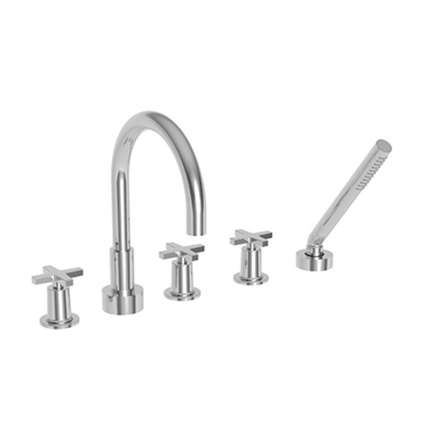 Newport Brass Tub Faucet with Hand Shower, Aged Brass, Deck 3-2987/034